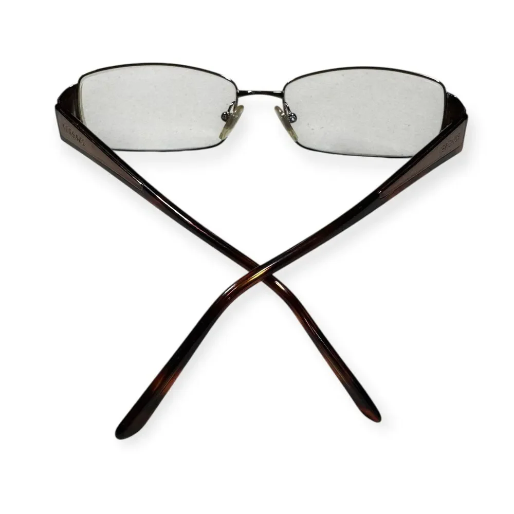 Versace 1110 Rectangle Eyeglasses Frames 53-16-135mm Full Rim Vintage Italy